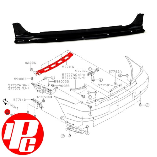 Rear bumper upper support - rear,